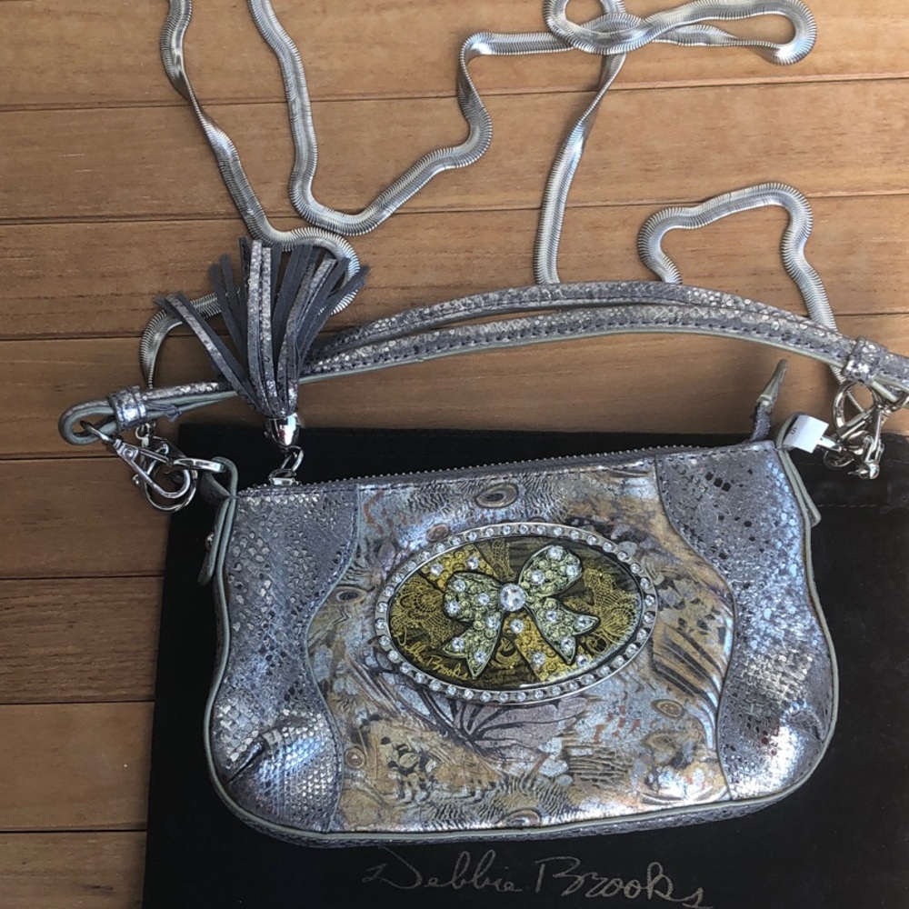NWOT Silver/ Gold Embellished Shoulder/Crossbody Bag - Picture 3 of 12